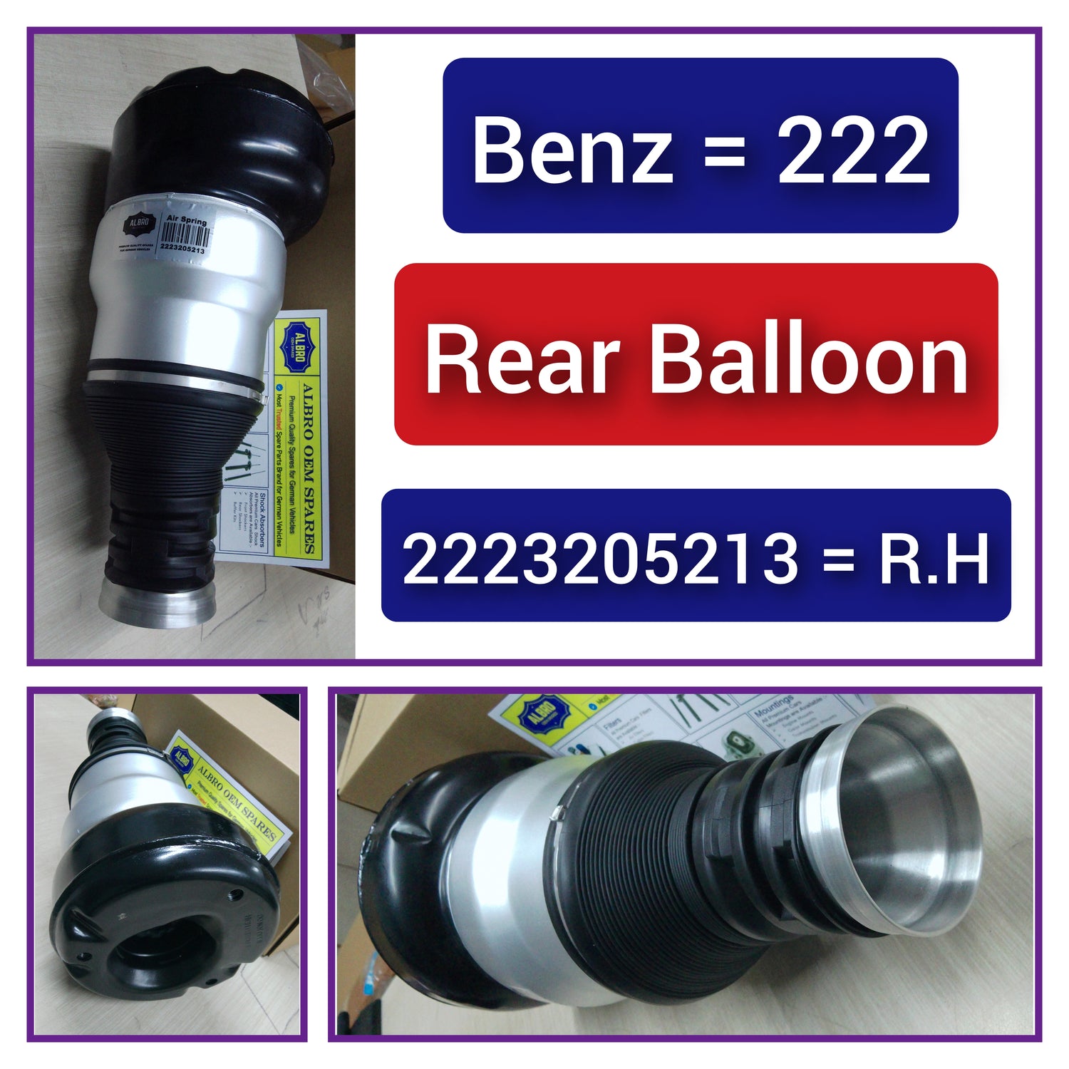 Rear Right Air Suspension Spring 2223203000 2223205213 2223206001  2223207413 Compatible With MERCEDES-BENZ S-CLASS W222