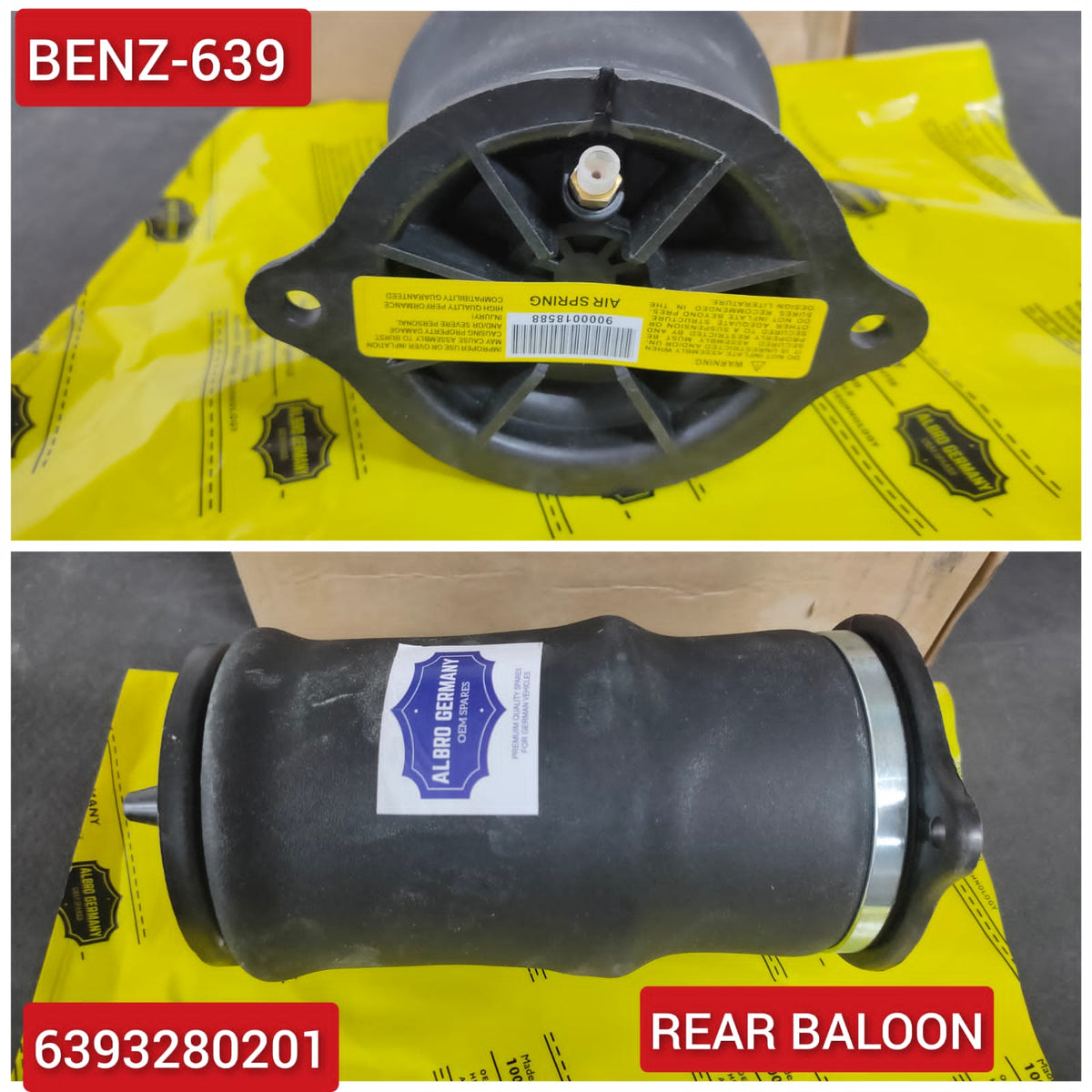 Rear Right/Left Air Suspension Spring Bag  6393280101 6393280201 6393280301 6933280101  Compatible With MERCEDES-BENZ VIANO (W639) | V-CLASS