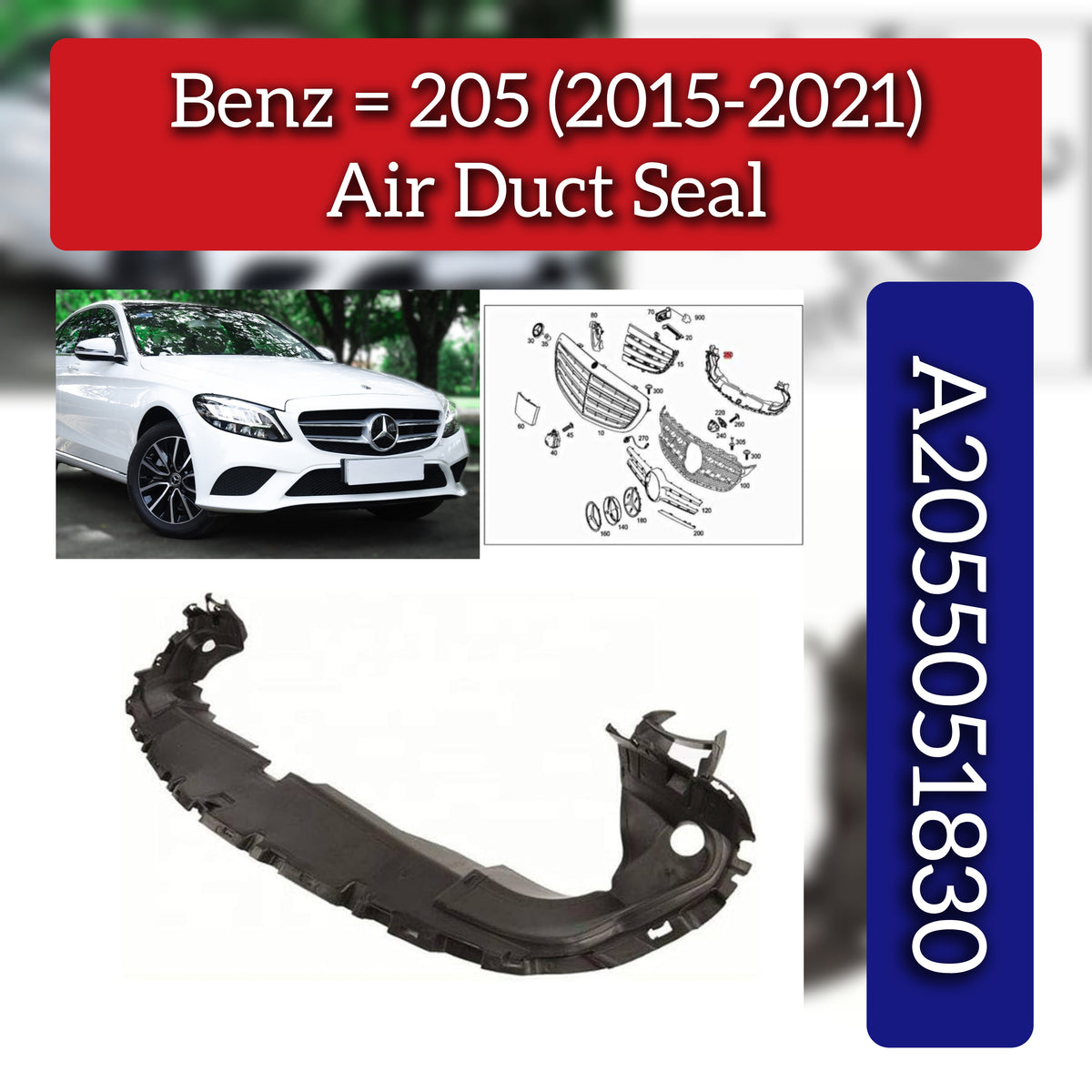 Air Duct Seal 2055051830 Compatible With Mercedes Benz