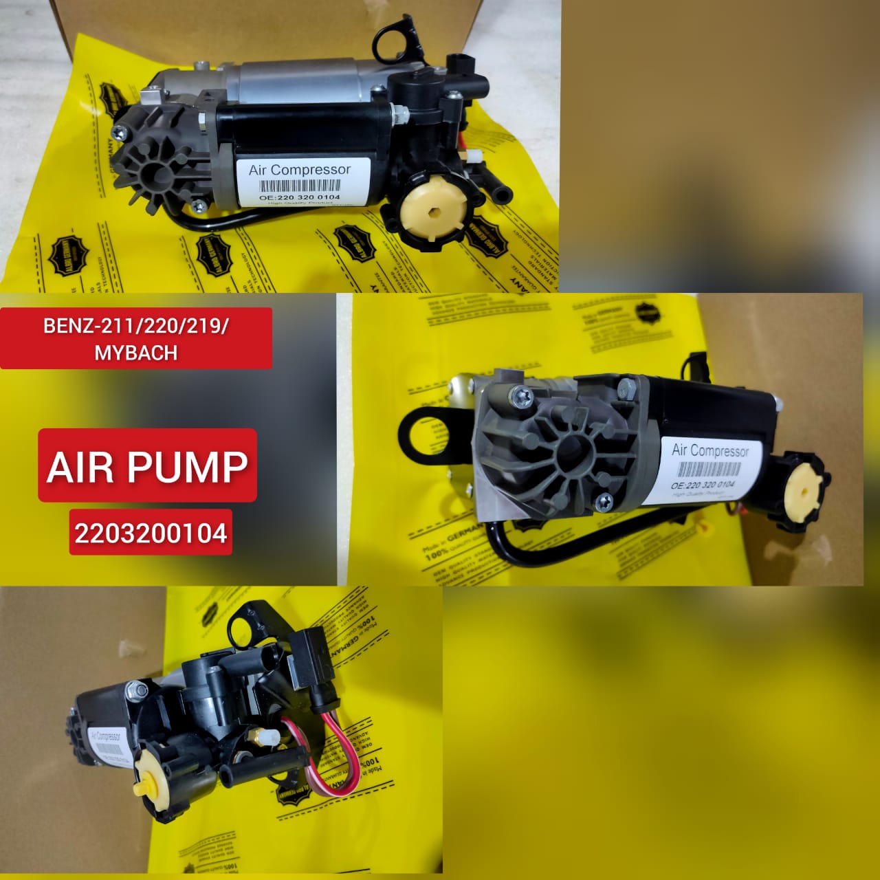 Air Suspension Compressor Pump 2203200104 Compatible With MERCEDES-BENZ CLS C219 &  E-CLASS W211 & S-CLASS W220