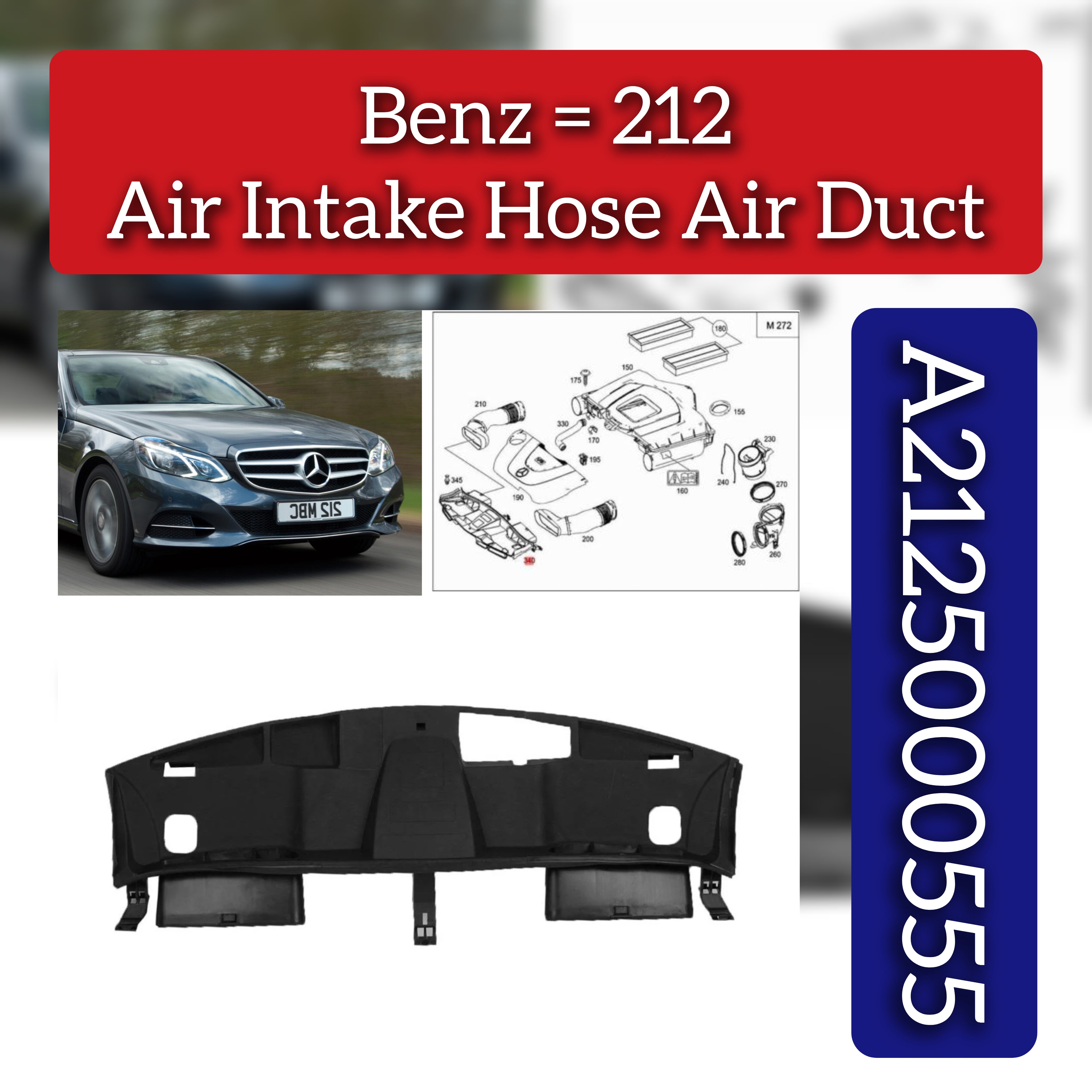 Air Intake Hose Air Duct A2125000555 Compatible With Mercedes Benz  E CLASS W212