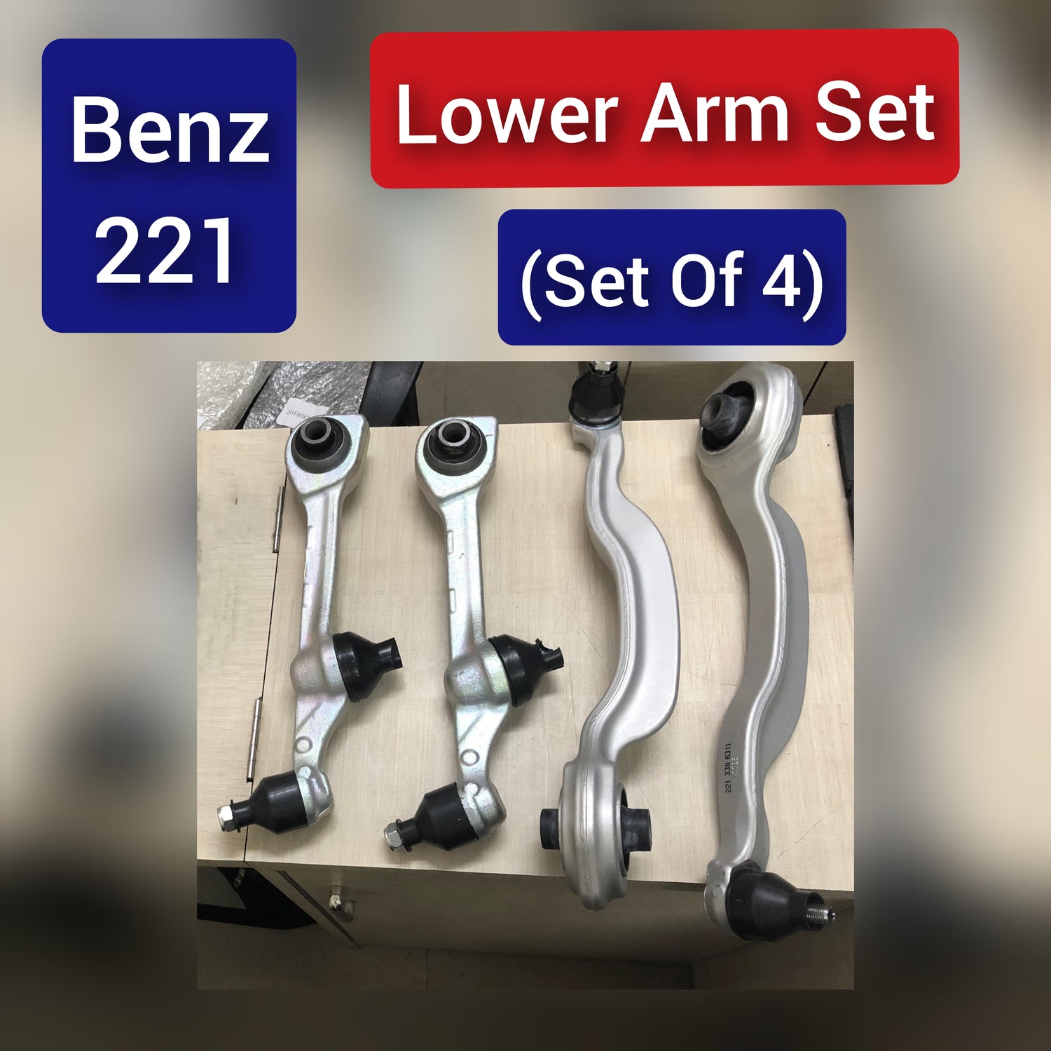Front Lower Control Arm (Set Of 4) 2213306311 2213306411 2213306511 2213308107 2213308207 Compatible with MERCEDES-BENZ S-CLASS (W221, V221)