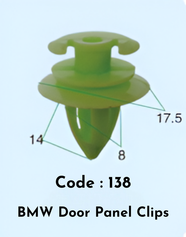 Door Panel Clips {Set Of 10} Code:138 Compatible With BMW