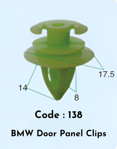 Door Panel Clips {Set Of 10} Code:138 Compatible With BMW