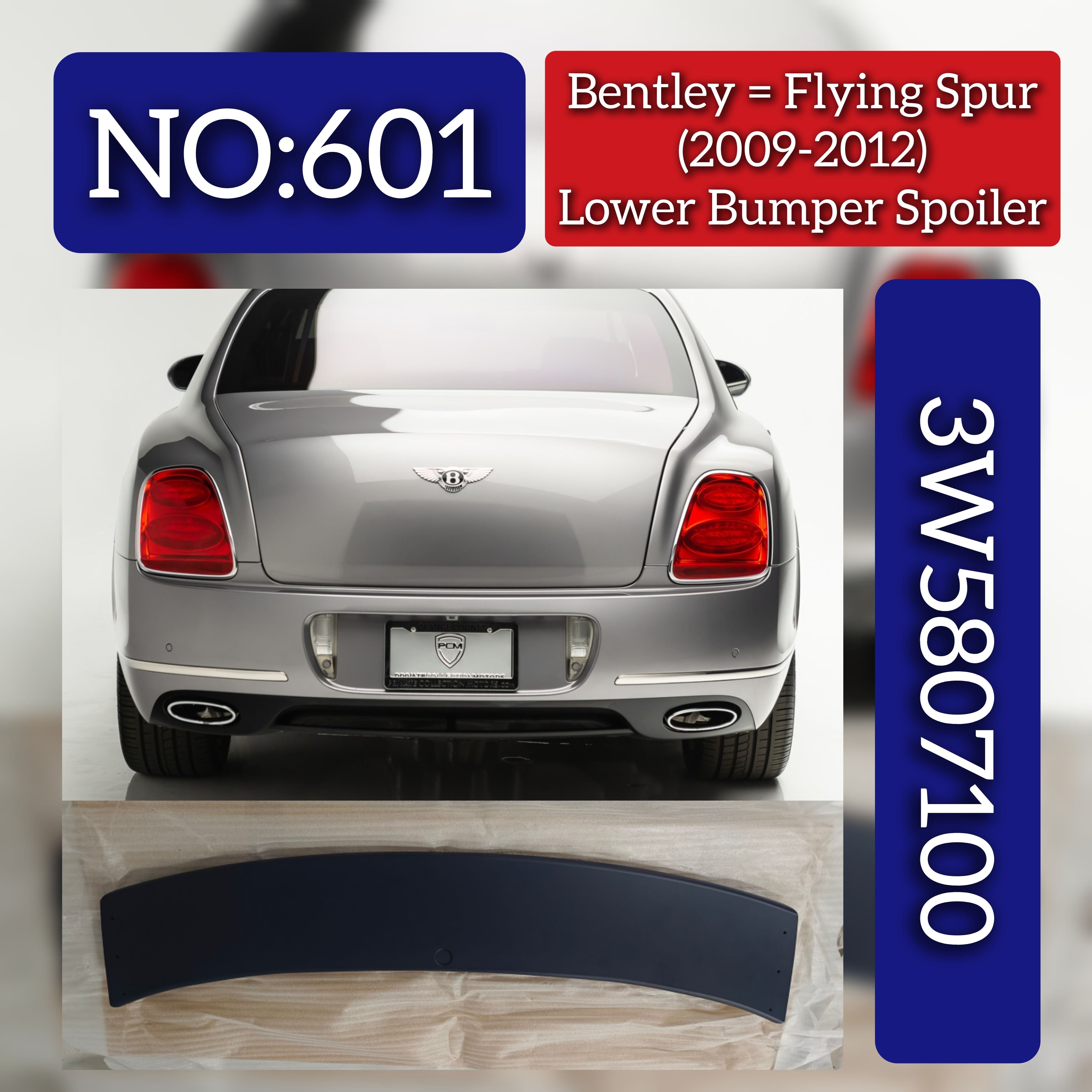 Lower Bumper Spoiler 3W5807100 Compatible With Bentley Flying Spur (2009-2012) Tag No.601