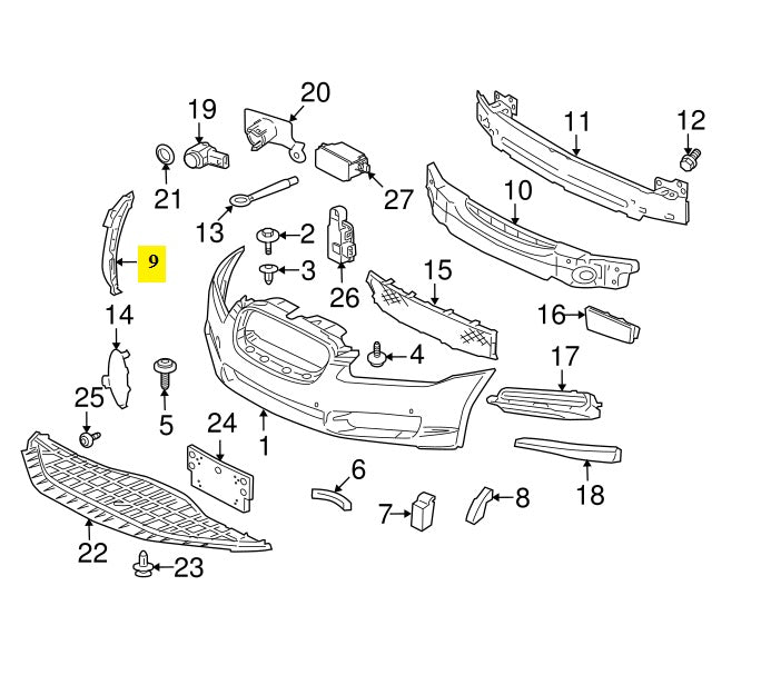 Front Bumper Bracket Left C2Z10618 & Right C2Z10617 Compatible With Jaguar  XF I (X250)  XF II (X260) Tag No.3001