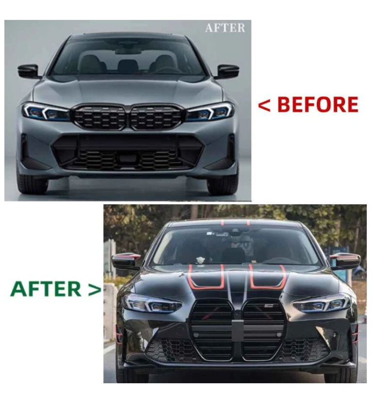A To Z Compatible With Bmw 3 Series G20 G28 Lci 2023+ Upgrade Convert To G80 M3 M4 Narrow Body Kit Bumper Grill Fender Hood Side Skirts Grill Diffuser Exhaust Pipe Tip CC-9790 (Shipping Cost Not Included In Price)