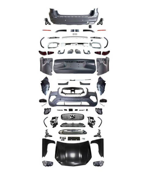 A To Z Compatible With Mercedes Gl Gls W166 X166 (2012-2016) Upgrade Facelift Convert To Gls W167 X167 2021 Maybach Kit Bumper Grill Headlight Taillight Trunnk Fender Body Kit CC-6277 (Shipping Cost Not Included In Price)