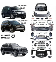 A To Z Compatible With Mercedes Gl Gls W166 X166 (2012-2016) Upgrade Facelift Convert To Gls W167 X167 2021 Maybach Kit Bumper Grill Headlight Taillight Trunnk Fender Body Kit CC-6277 (Shipping Cost Not Included In Price)