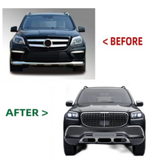 A To Z Compatible With Mercedes Gl Gls W166 X166 (2012-2016) Upgrade Facelift Convert To Gls W167 X167 2021 Maybach Kit Bumper Grill Headlight Taillight Trunnk Fender Body Kit CC-6277 (Shipping Cost Not Included In Price)