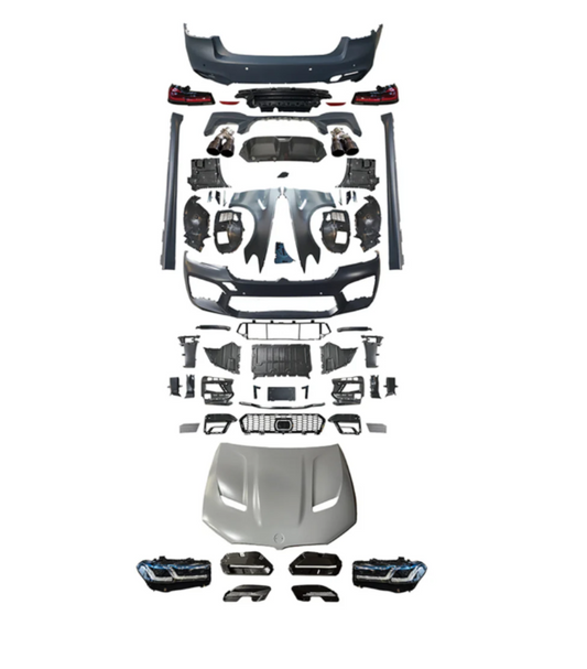 A To Z Compatible With BMW 5 Series G30 (2017-2020) Το G30 F90 Lci 2021+ M5 M5Cs M Sports Upgrade Facelift Conversion Body Kit Bumper Cs Hood Trunk Headlight Taillight CC-6344 (Shipping Cost Not Included In Price)