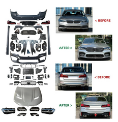 A To Z Compatible With BMW 5 Series G30 (2017-2020) Το G30 F90 Lci 2021+ M5 M5Cs M Sports Upgrade Facelift Conversion Body Kit Bumper Cs Hood Trunk Headlight Taillight CC-6344 (Shipping Cost Not Included In Price)
