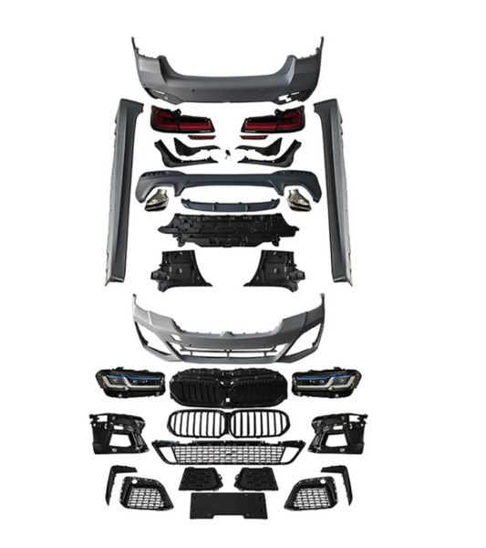 A To Z Compatible With BMW 5 Series G30 (2017-2020) Το G30 F90 Lci 2021+ Mt M Tech M Sports Upgrade Facelift Conversion Body Kit Bumper Trunk Headlight Taillight CC-6345 (Shipping Cost Not Included In Price)