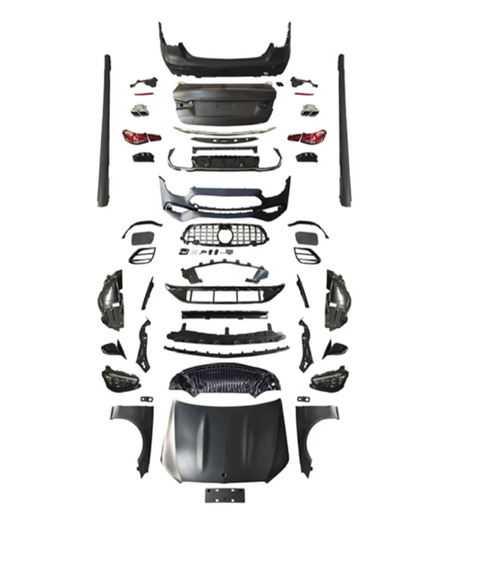 A To Z Compatible With Mercedes Benz E Class W212 (2009-2013) Το W213 Lci 2021+ Amg 63 Upgrade Facelift Conversion Body Kit Bumper Hood Headlight Taillight CC-6355 (Shipping Cost Not Included In Price)