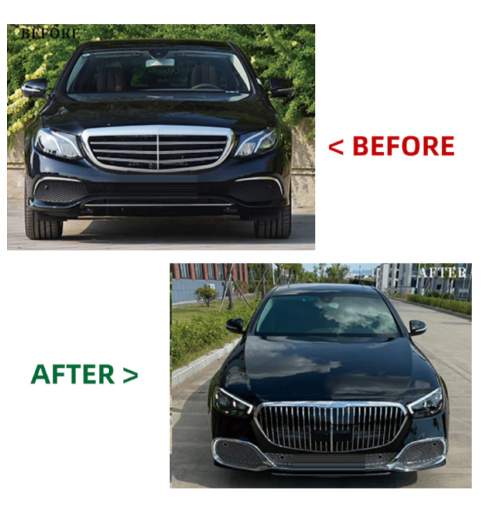 A To Z Compatible With Mercedes Benz E Class W213 (2016-2020) Το W213 Lci 2021+ Maybach Upgrade Facelift Conversion Body Kit Bumper Hood Headlight Taillight CC-6361 (Shipping Cost Not Included In Price)