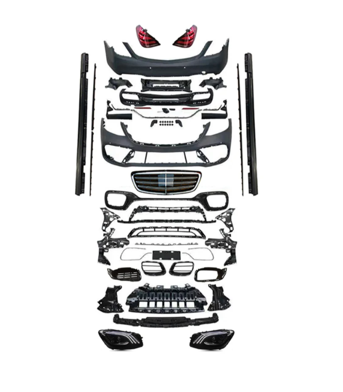 A To Z Compatible With Mercedes Benz S Class W222 (2014-2017) Το W222 Lci 2018+ Lci Amg S63 Upgrade Facelift Conversion Body Kit Bumper Headlight Taillight CC-6367 (Shipping Cost Not Included In Price)