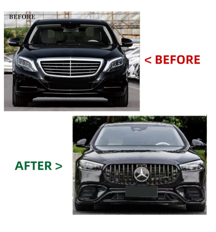 A To Z Compatible With Mercedes Benz S Class W222 (2016-2022) Upgraded Convert Facelift To S Class W223 2023+ Amg S63 Style Body Kit Bumper Headlight Taillight Hood Fender With Door CC-6615 (Shipping Cost Not Included In Price)