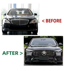 A To Z Compatible With Mercedes Benz S Class W221 (2006-2014) Το W223 2023+ Lci Amg S63 Upgrade Facelift Conversion Body Kit Bumper Hood Headlight Taillight CC-8542 (Shipping Cost Not Included In Price)