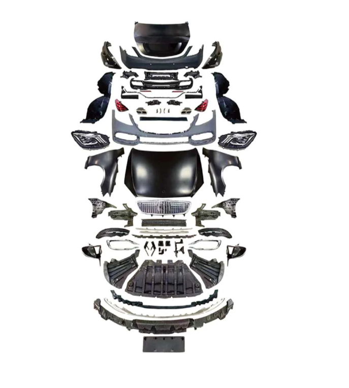 A To Z Compatible With Mercedes Benz S Class W221 (2006-2014) Το W222 Lci Maybach Upgrade Facelift Conversion Body Kit Bumper Hood Headlight Taillight CC-8545 (Shipping Cost Not Included In Price)
