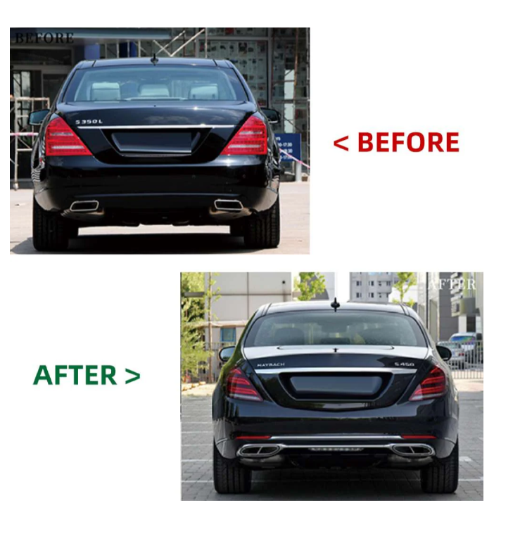 A To Z Compatible With Mercedes Benz S Class W221 (2006-2014) Το W222 Lci Maybach Upgrade Facelift Conversion Body Kit Bumper Hood Headlight Taillight CC-8545 (Shipping Cost Not Included In Price)