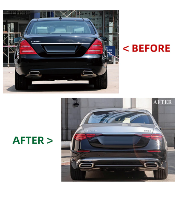 A To Z Compatible With Mercedes Benz S Class W221 (2006-2014) Upgrade Facelift Convert To W223 2024 Lci Maybach Bumper Body Kit Hood Fender Skirts Headlight Taillight Glass With Door 1:1 CC-8553-10 (Shipping Cost Not Included In Price)