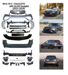 A To Z Compatible With Mercedes Benz Glc W253 X253 (2016-2020) Car Upgrade To Glc63 Amg Bumper Body Kit Front After Lip Diffuser Exhaust Tips Fog Gril Cover CC-8915 (Shipping Cost Not Included In Price)