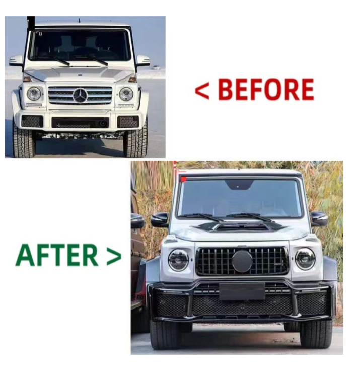 A To Z Compatible With Mercedes Benz G Class G Wagon W463 (2007-2018) Upgrade Facelift Convert To 2025 W465 Amg G65 G63 Brabus G800 Conversion Body Kit Bumper Headlight Taillight Hood CC-9743 (Shipping Cost Not Included In Price)