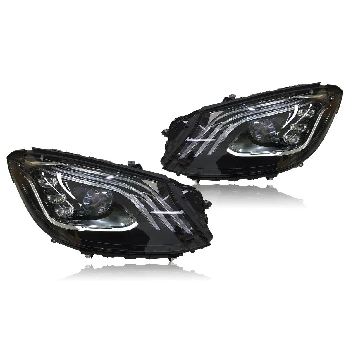 Complet Headlight Headlamp Left & Right Side Compatible With Mercedes & Mercedes Benz & S CLASS W222 2014-2019