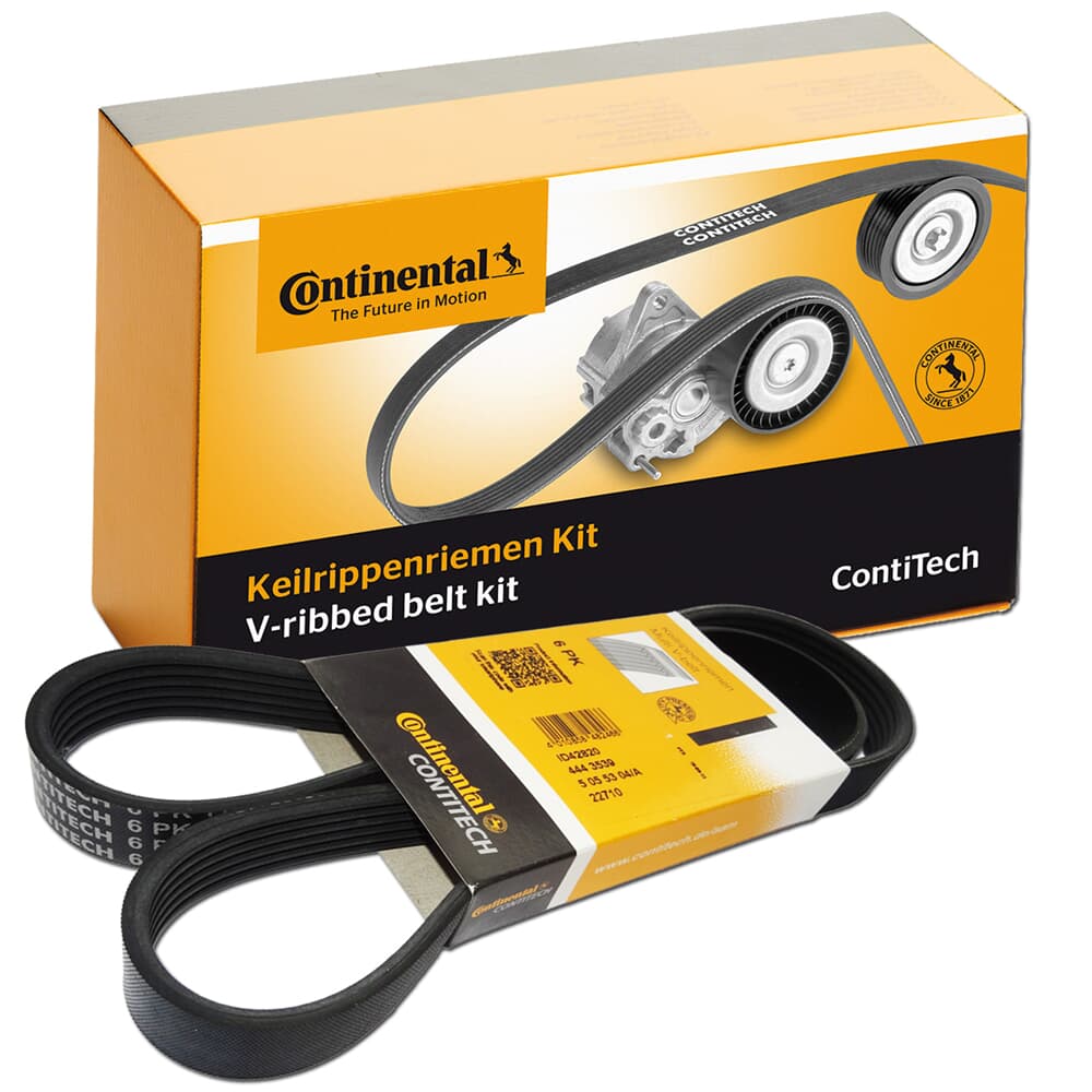 Multi RIB Belt Kit 6PK1130K3 Compatible With AUDI A3 Convertible, A3 Limousine, A4 B8, A4 B9, A6 C7, Q2, Q3 Sportback, Q5 (FYB, FYG), Q7 (4MB, 4MG, 4MQ), TT (FV3, FVP) (CONTINENTAL)