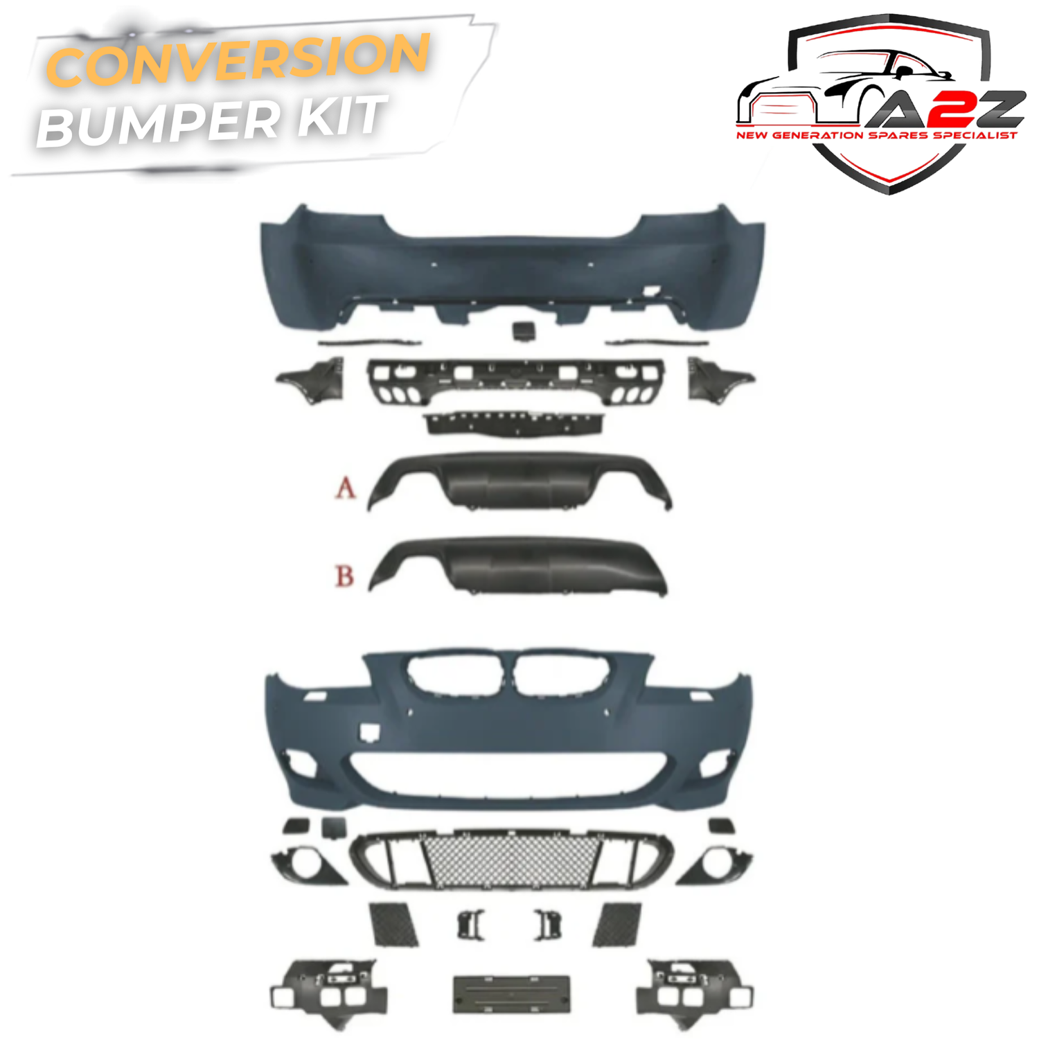 Complete Conversion  Bumper Body Kit Compatible With BMW 5 Series E60 (2004-2010) To M Sport Mt M Tech Style Upgrade | Shipping Cost Not Included