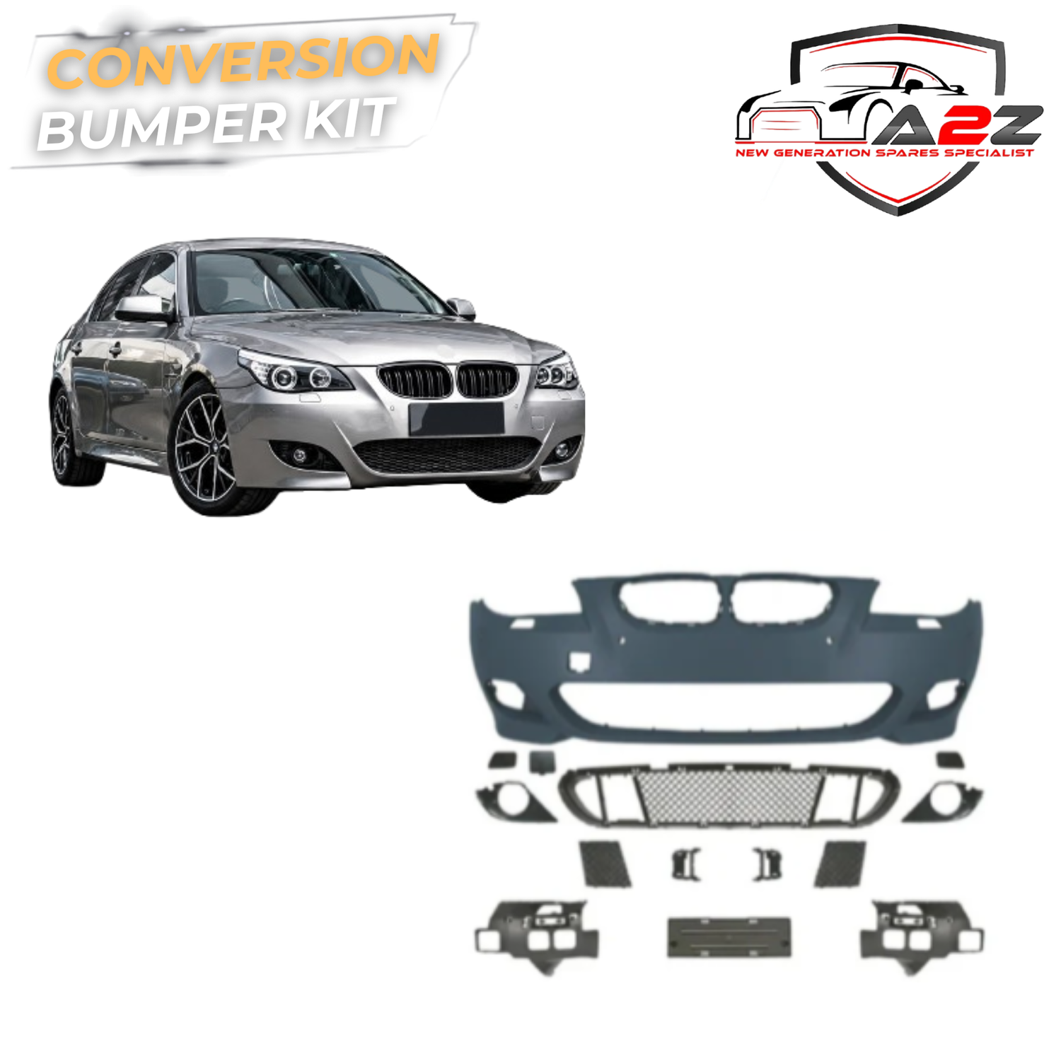 Complete Conversion  Bumper Body Kit Compatible With BMW 5 Series E60 (2004-2010) To M Sport Mt M Tech Style Upgrade | Shipping Cost Not Included
