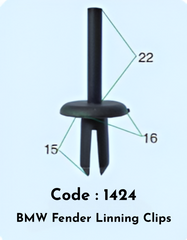 Fender Linning Clips (Set of 10) Code:1424 Compatible With BMW