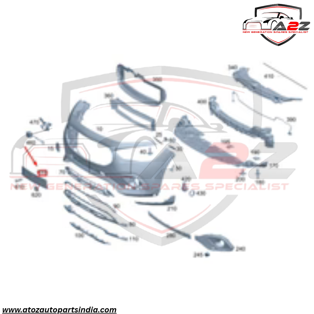 Front Licence Plate Grill 2478804901 Compatible With Mercedes-Benz GLA Class W247 (2020-2024) Tag No.126