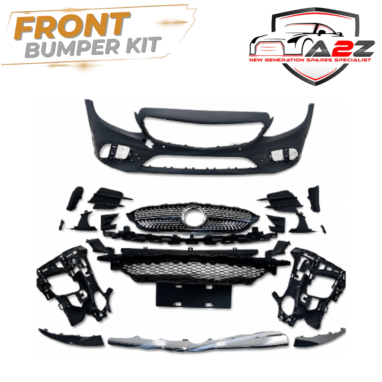 Front Bumper Kit Compatible With Mercedes Benz W205 Upgrade To Mercedes Benz AMG W205 (2015-2021) Tag No.FBK.201 (Shipping Cost Not Included In Price)