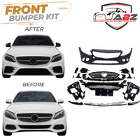 Front Bumper Kit Compatible With Mercedes Benz W205 Upgrade To Mercedes Benz AMG W205 (2015-2021) Tag No.FBK.201 (Shipping Cost Not Included In Price)
