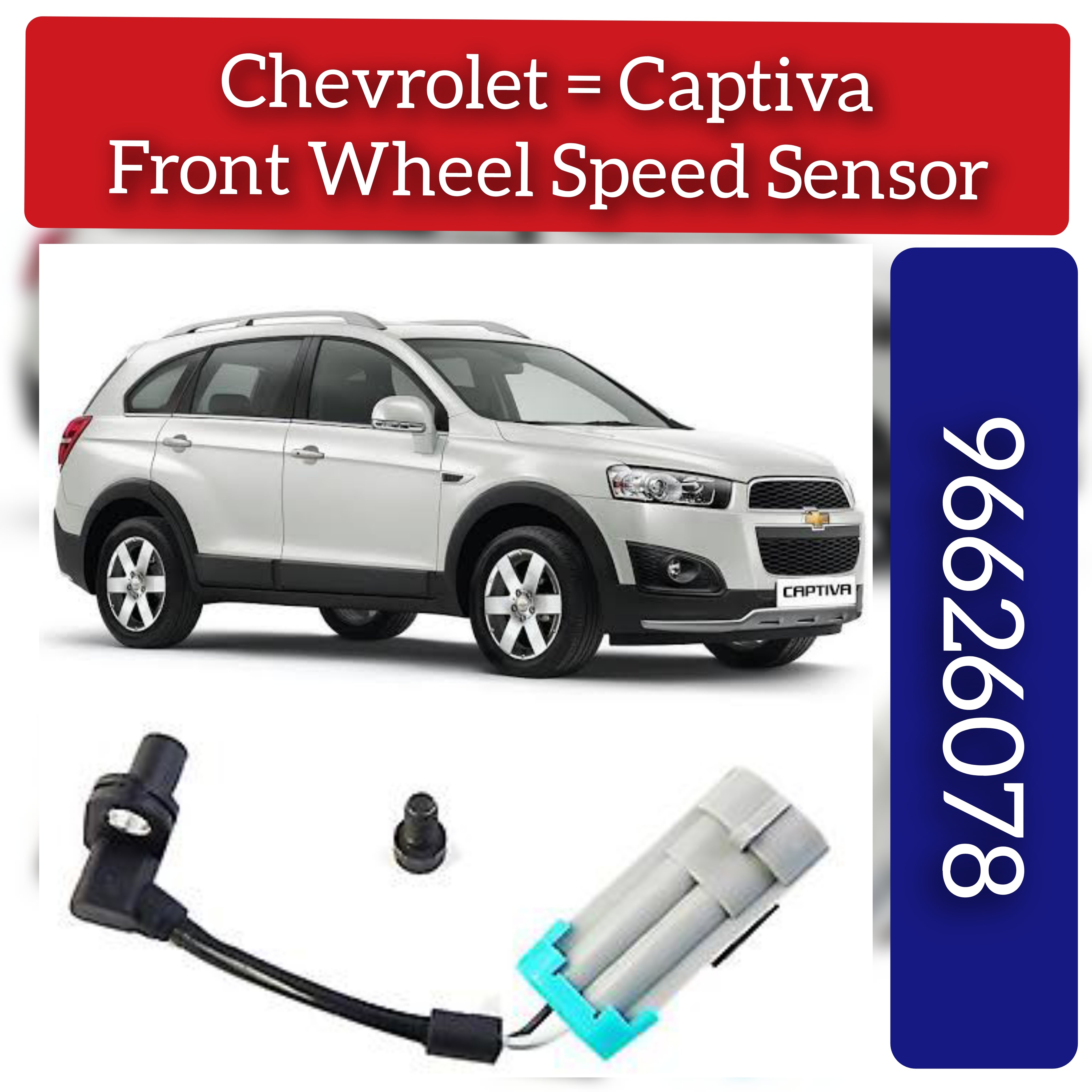 Front Wheel Speed ABS Sensor 19256115 96626078 4809313 Compatible With CHEVROLET CAPTIVA (C100, C140)