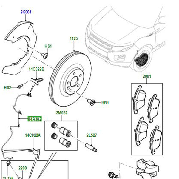 Front Brake Pad Wear Sensor LR061365 Compatible With LAND ROVER DISCOVERY SPORT L550 & RANGE ROVER EVOQUE L538