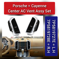 Black Ac Vent Grille Assembly Front-Right 7P5819704D  & Front-Left 7P5819703D & Center-Left 7P5819727E & Center-Right 7P5819728E & Rear-Left 7P5819203B & Rear-Right 7P5819204B  Compatible With PORCHE CAYENNE