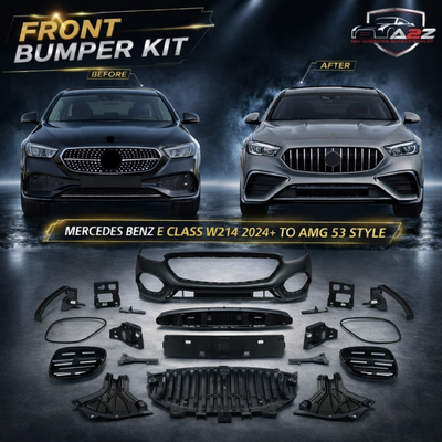 Front Bumper Kit Compatible With Mercedes Benz E Class W214 (2024) Upgrade To Mercedes Benz AMG 53 Style (Shipping Cost Not Included In Price)