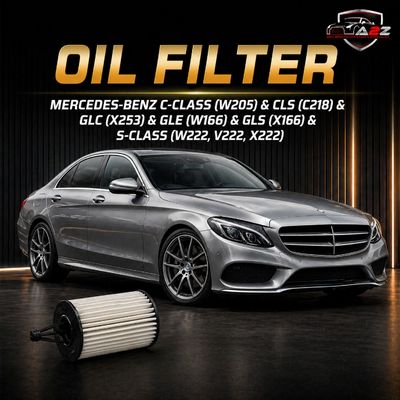 Oil Filter 2761840025 & E129H D222 & OX 814D 2761800009 A2761800009 2761840025 A2761840025 Compatible With MERCEDES-BENZ C-CLASS (W205) & CLS (C218) & GLC (X253) & GLE (W166) & GLS (X166) & S-CLASS (W222, V222, X222) Tag : 157