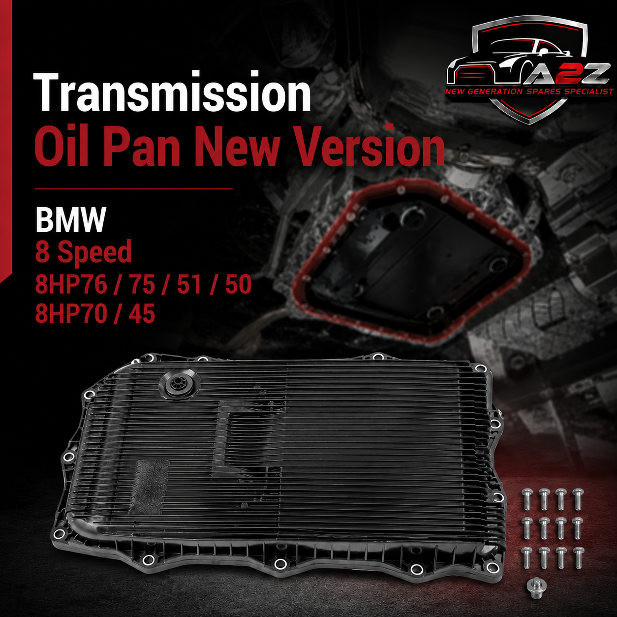 Transmission Oil Pan-New Version 1086298437 Compatible With BMW 8 Speed 8HP76 / 75 / 51 / 50 8HP70 / 45