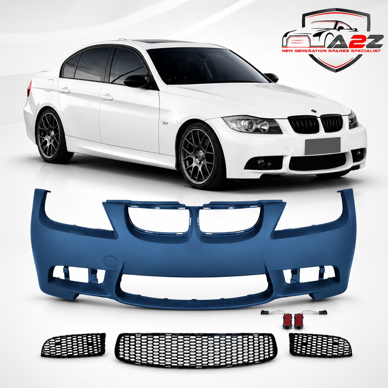 Front Bumper Body Kit Compatible With BMW 3 Series E90 ( 2005-2008 ) To M Sport M3 Upgrade |(Shipping Cost Not Included In Price)