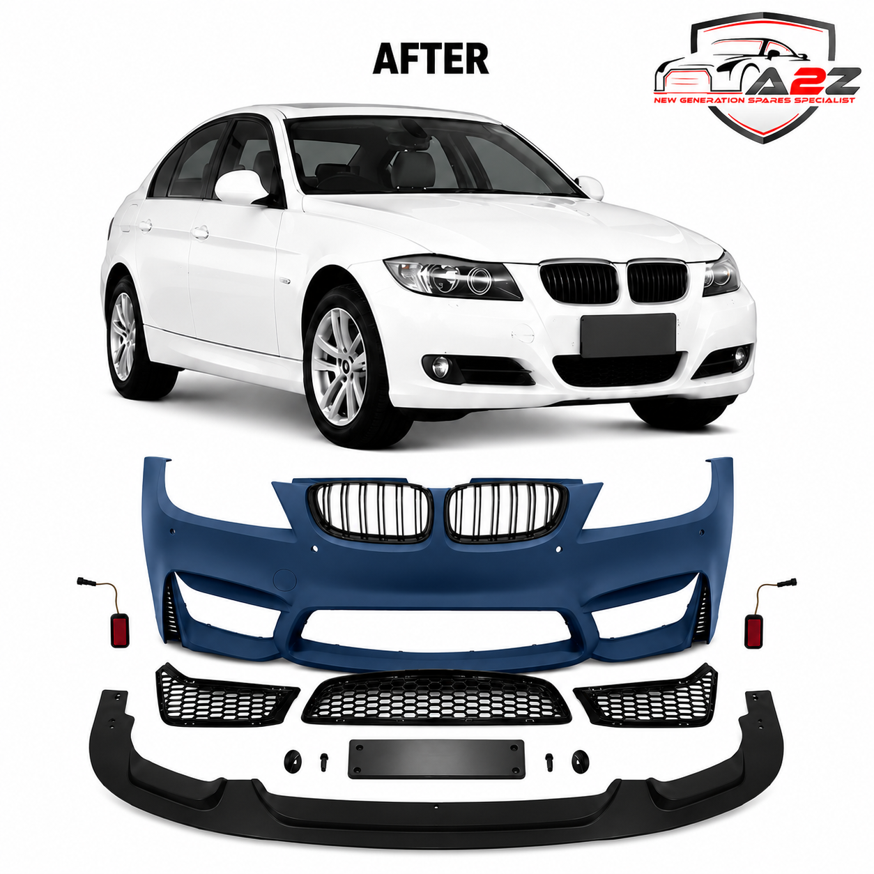 Front Bumper Body Kit Compatible with BMW 3 Series E90 (2005-2008) To M Sport M4 Upgrade | (Shipping Cost Not Included In Price)