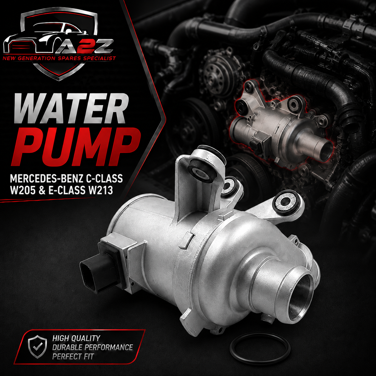 Water Pump A2742000107 A2742000207 2742000107 2742000207 2742002700 2742004800  Compatible With  MERCEDES-BENZ C-CLASS W205 & E-CLASS W213 Tag-W-40