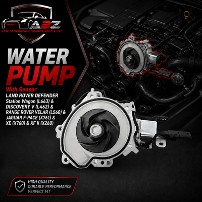 Water Pump With Sensor  LR123906 Compatible With LAND ROVER DEFENDER Station Wagon (L663) & DISCOVERY V (L462) & RANGE ROVER VELAR (L560) & JAGUAR F-PACE (X761) & XE (X760) &  XF II (X260)   Tag-W-88