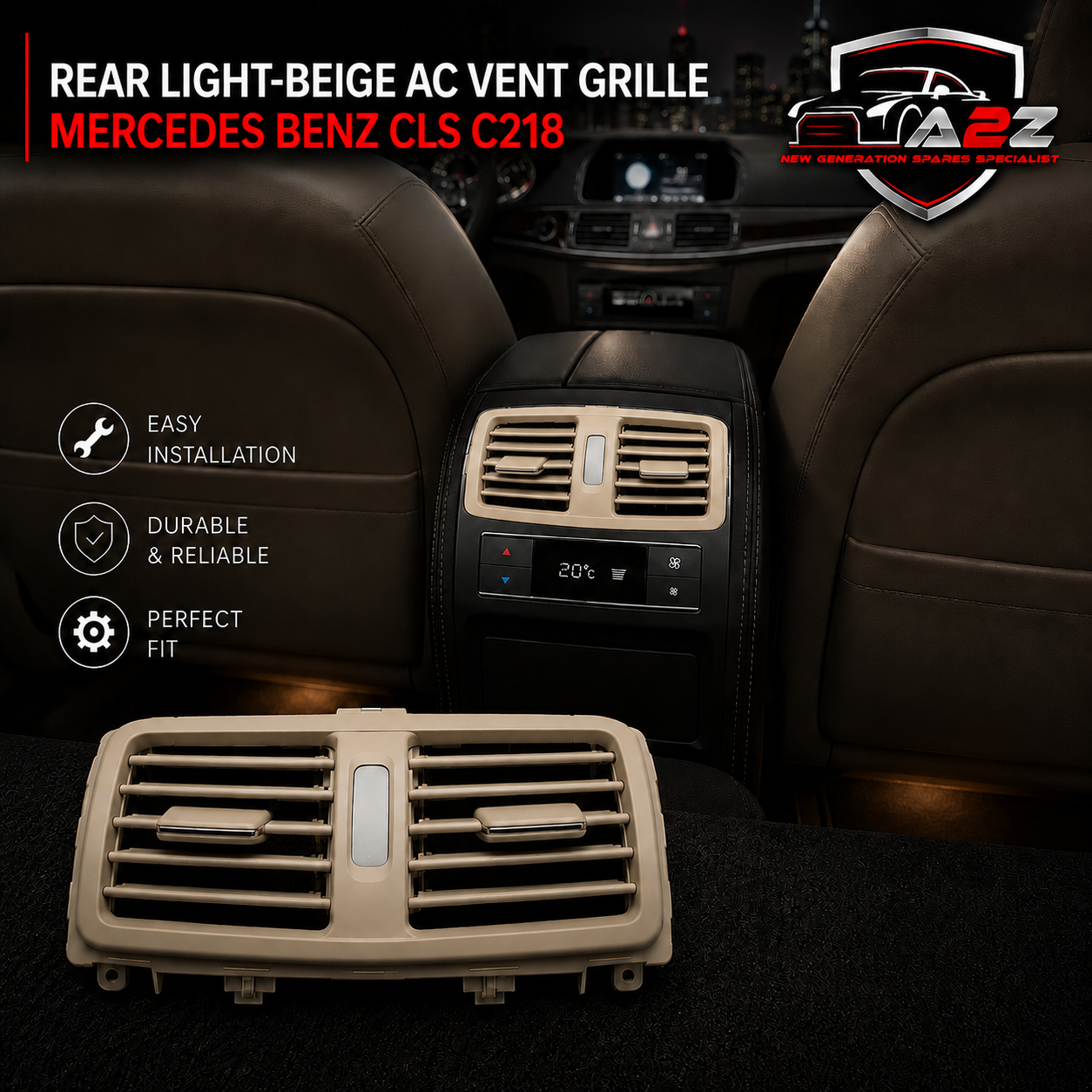 Light-Beige Ac Vent Grille Rear 2188300454  Compatible With MERCEDES BENZ CLS C218