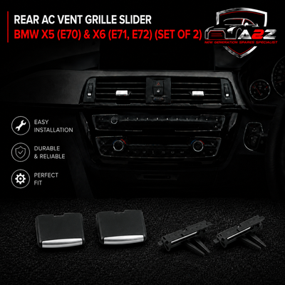 Rear Air Conditioner Back Ac Vent Grille Outlet Tab Clip Slider Repair Kit 64226954953 Compatible With BMW X5 (E70) & X6 (E71, E72) (Set Of 2)