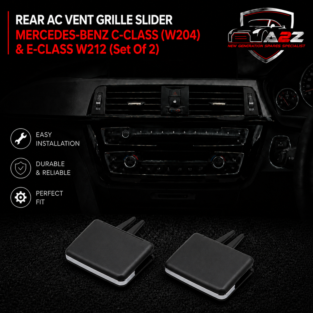 Rear Black Air Conditioner Back Ac Vent Grille Outlet Tab Clip Slider Repair Kit 2048300354 Compatible With MERCEDES-BENZ C-CLASS (W204) & E-CLASS W212 (Set Of 2)