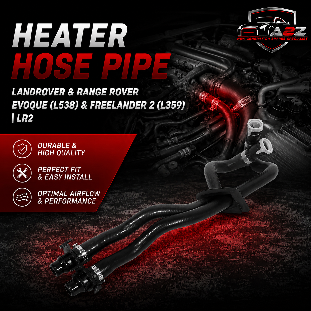 Heater Hose Pipe LR019276 Compatible With LANDROVER & RANGE ROVER EVOQUE (L538) & FREELANDER 2 (L359) | LR2 Tag No.810