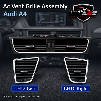 Black Ac Vent Grille Assembly Center &  Right & Left Compatible With Audi A4
